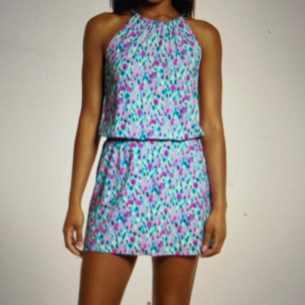 Lilly Pulitzer “Hottie Dottie” Gianni sleeveless skort romper